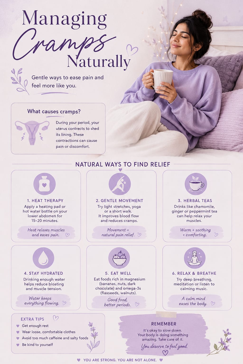 Managing cramps naturally infographic