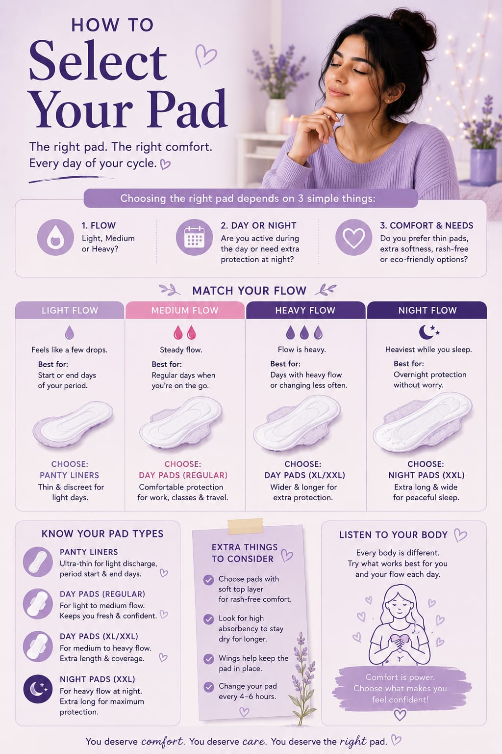 How to select your pad infographic